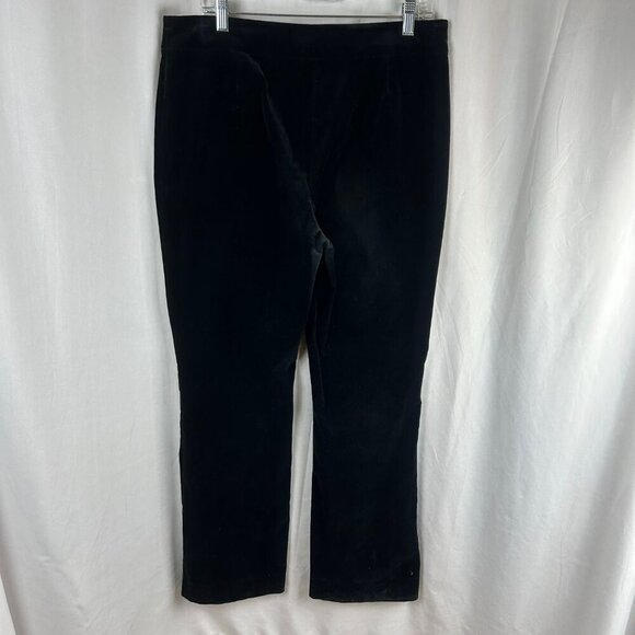 Escada Sport Velvet Straight Leg Pants Women 42 12 Large Black Classic Holiday - Picture 4 of 9